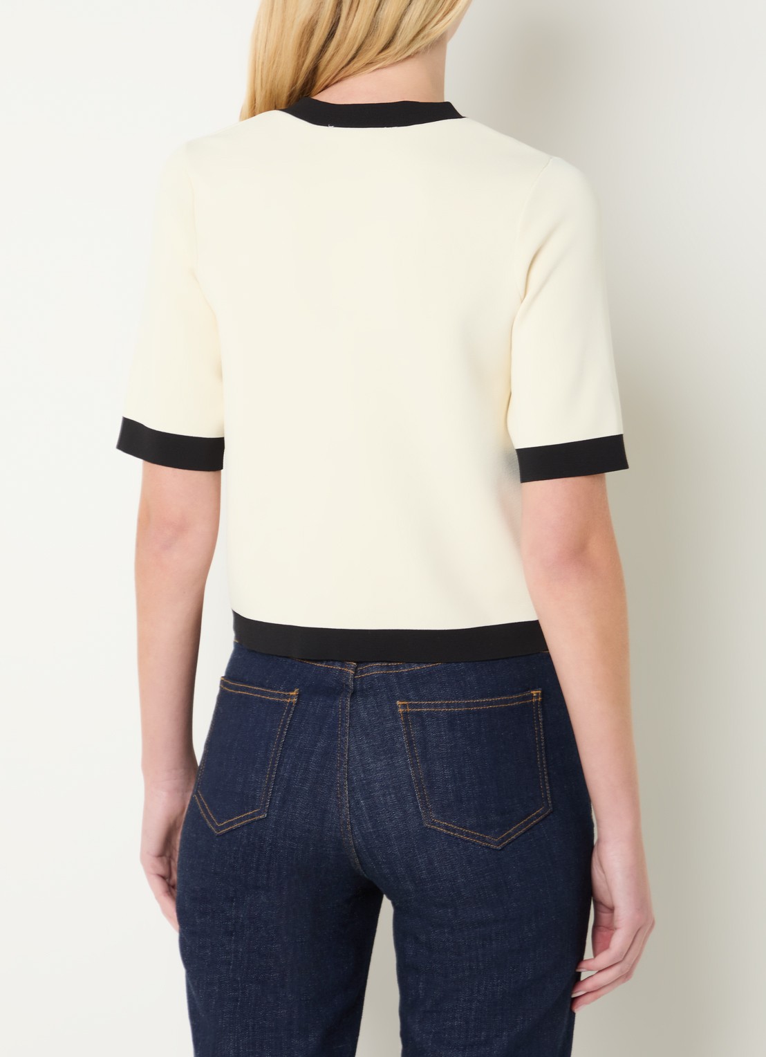 Gerard Darel Laila fijngebreid vest met ronde hals - achterkant 4 creme