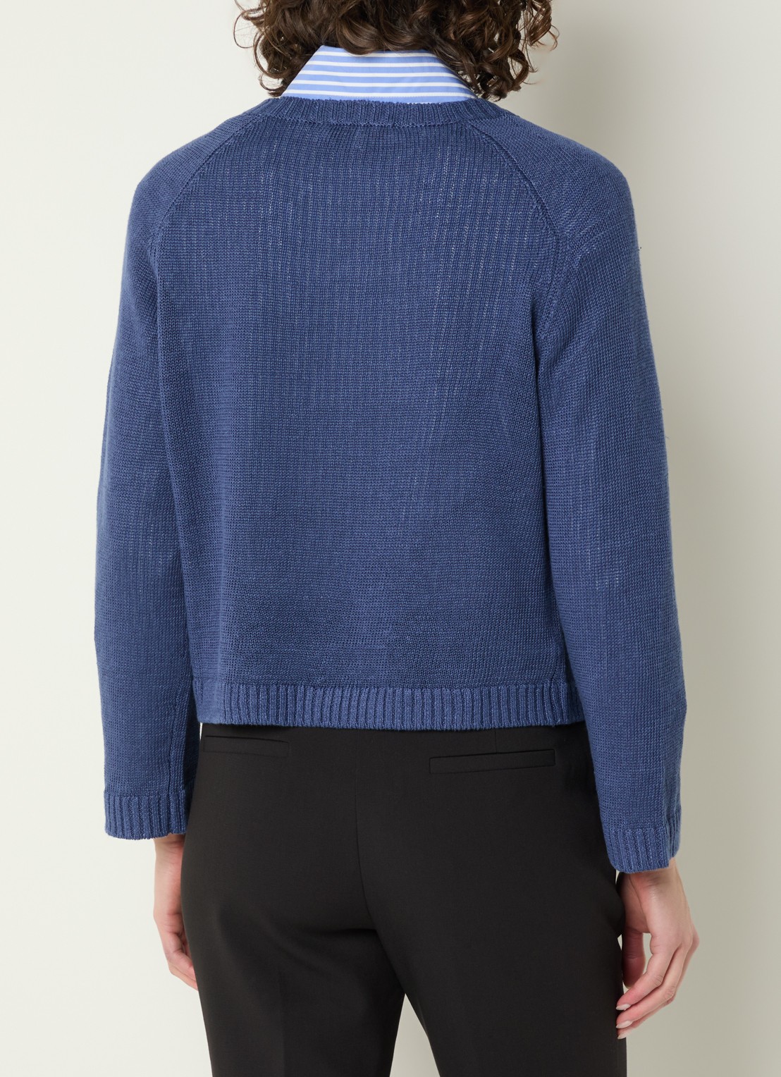 Gerard Darel Laurana grofgebreide trui van linnen - achterkant 3 donkerblauw