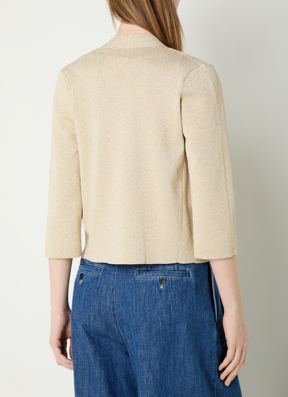 Gerard Darel Lavina openvallend vest met lurex - achterkant beige