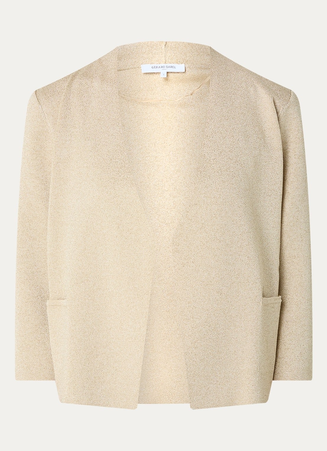 Gerard Darel Lavina openvallend vest met lurex - voorkant 2 beige