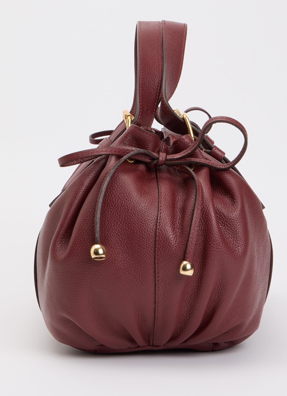 Gerard Darel Le 24H handtas van leer met afneembare schouderriem - detail 4 bordeauxrood