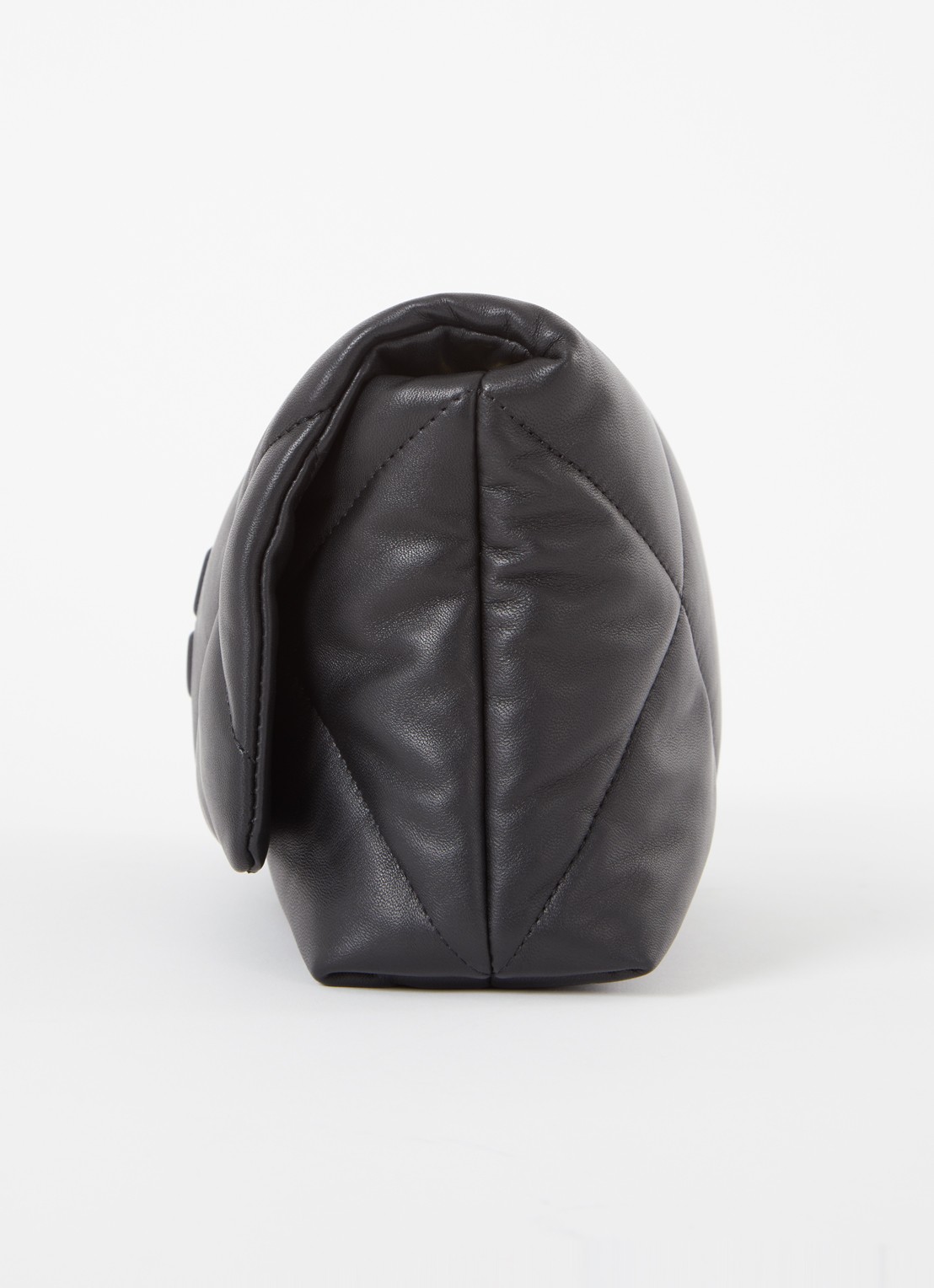 Gerard Darel Le Fanny clutch van quilted lamsleer met afneembare schouderriem - detail 4 zwart