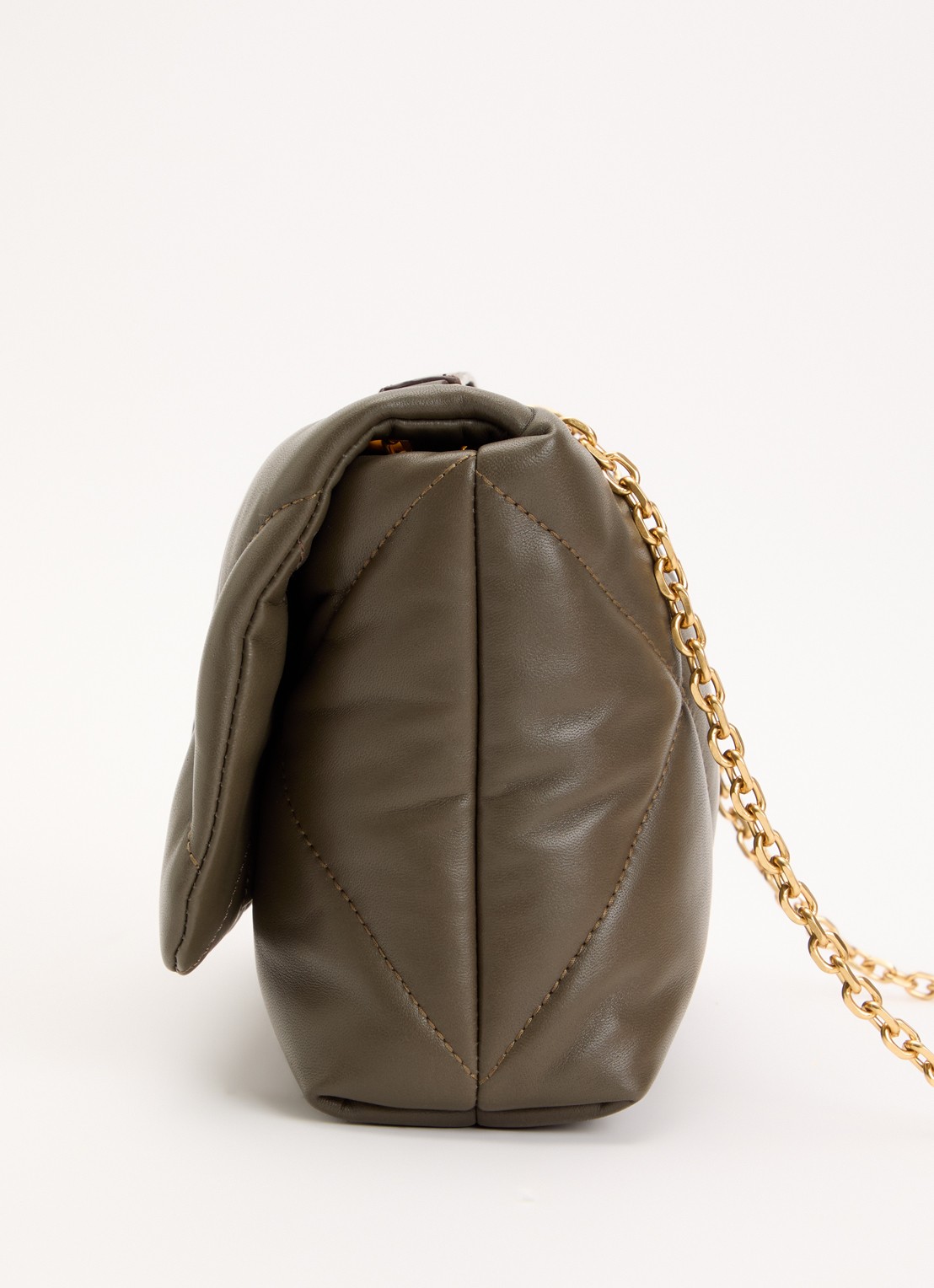 Gerard Darel LE Fanny schoudertas van leer met verstelbare schouderriem - detail 2 bronsgroen