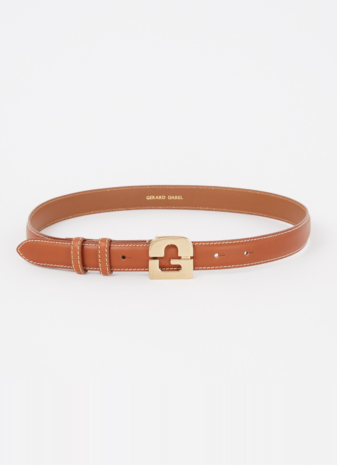 Gerard Darel Le Lauren riem van leer met logo - voorkant 2 roestbruin
