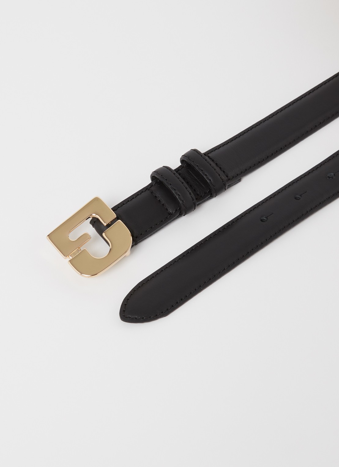 Gerard Darel Le Lauren riem van leer met logo - detail 2 zwart