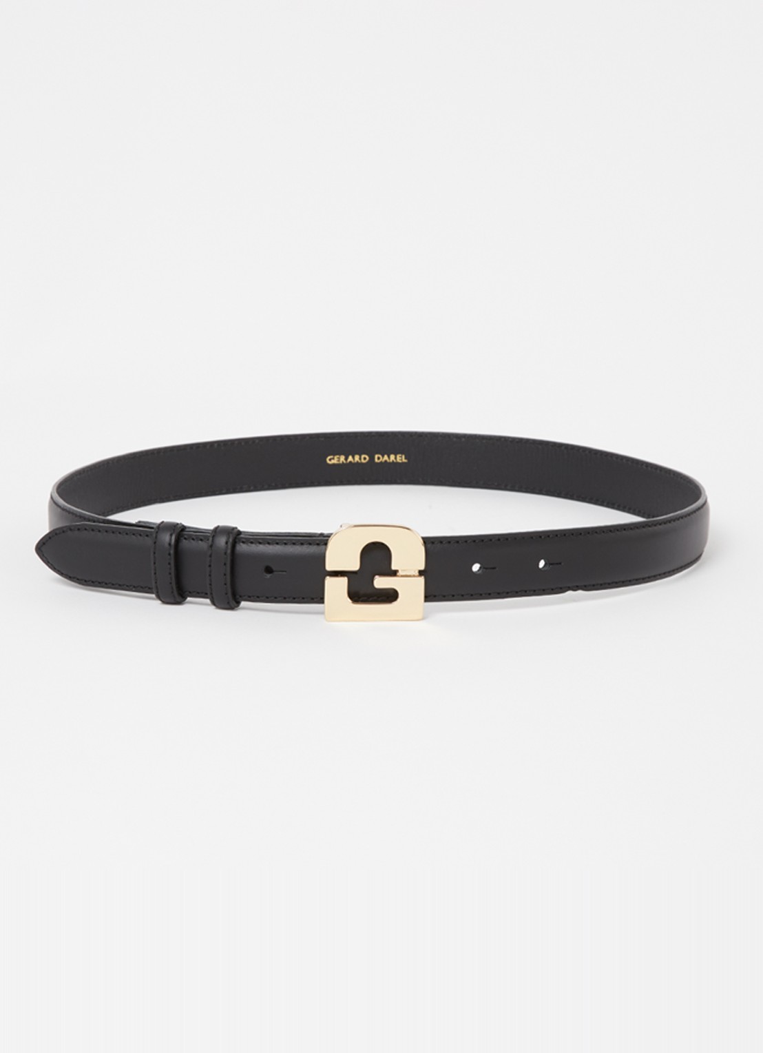 Gerard Darel Le Lauren riem van leer met logo - voorkant zwart