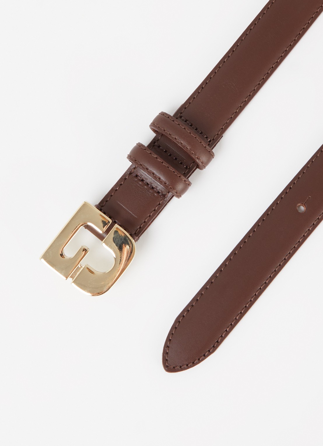 Gerard Darel Le Lauren riem van leer met logo - detail 2 hazelnootbruin
