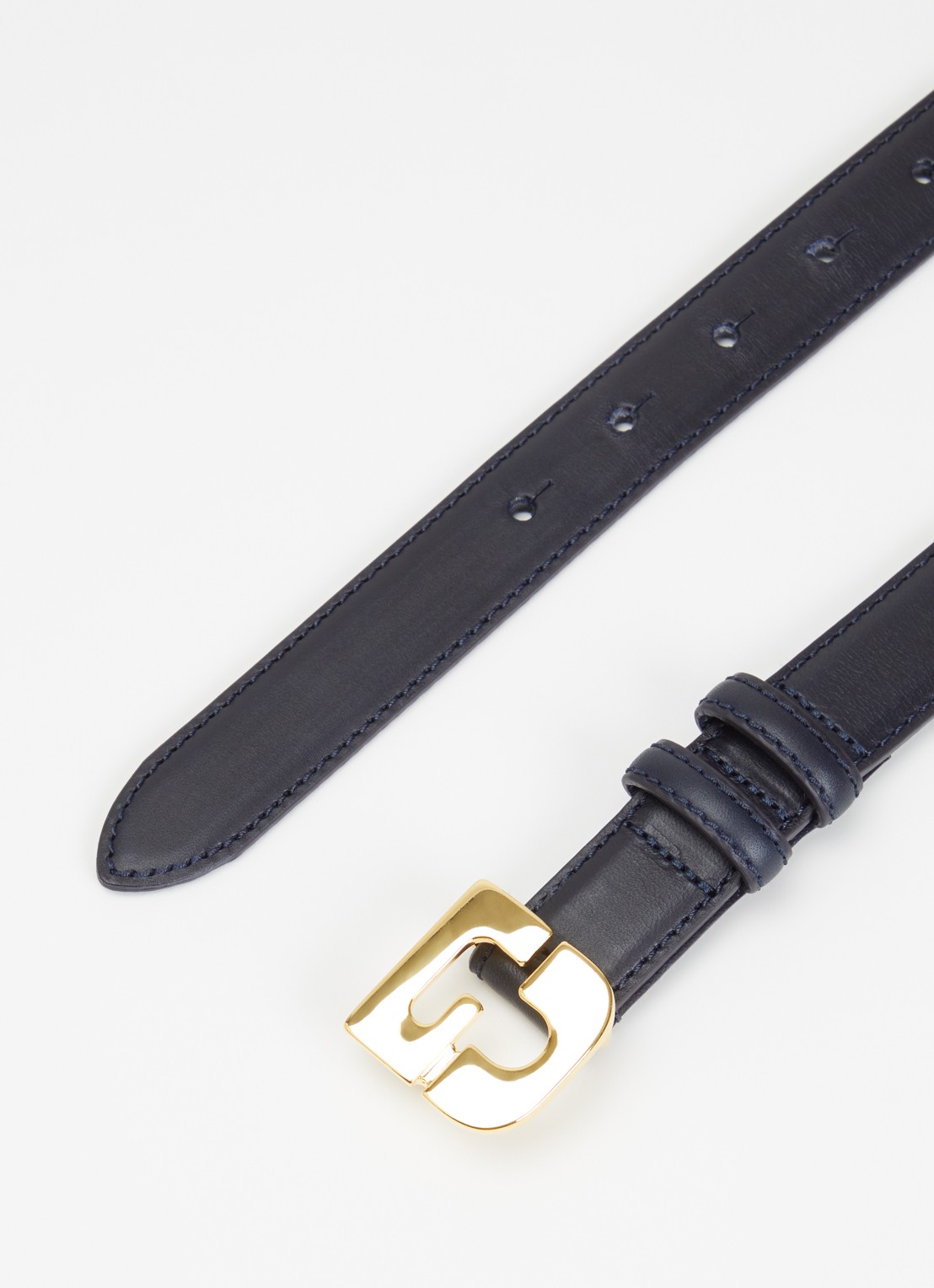 Gerard Darel Le Lauren riem van leer met logo - detail 2 donkerblauw
