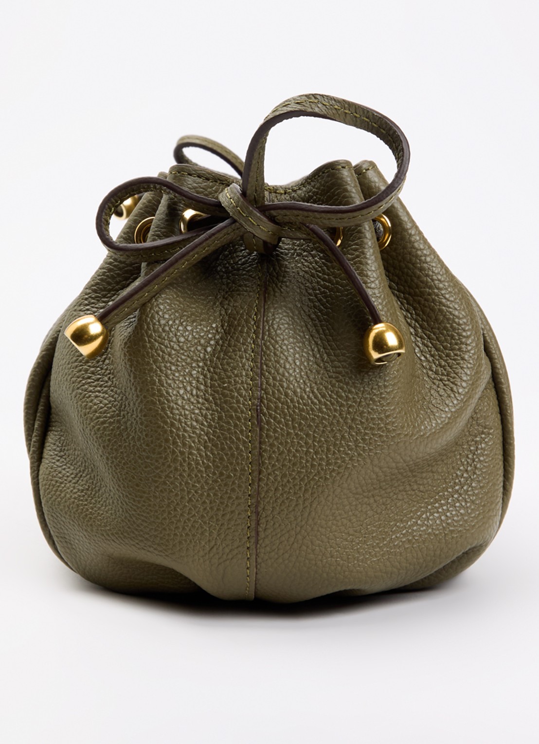 Gerard Darel Le mini 24 clutch van leer met afneembare schouderriem  - detail 3 legergroen