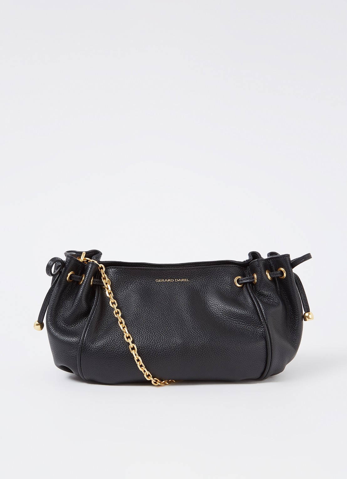 Gerard Darel Le Mini 24 crossbodytas van leer - voorkant 3 zwart
