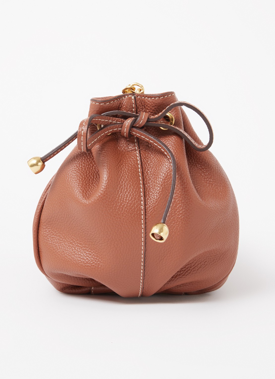 Gerard Darel Le Mini 24 crossbodytas van leer - detail 2 oranjebruin