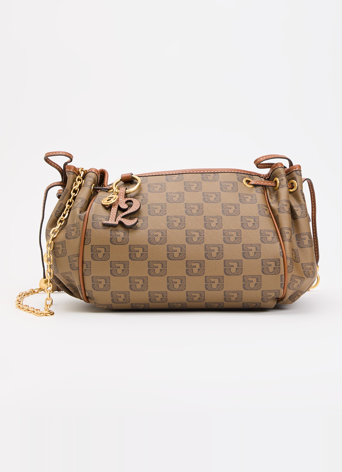Gerard Darel Le mini 24 schoudertas van canvas met details van leer en tasbedel  - voorkant 5 bruin