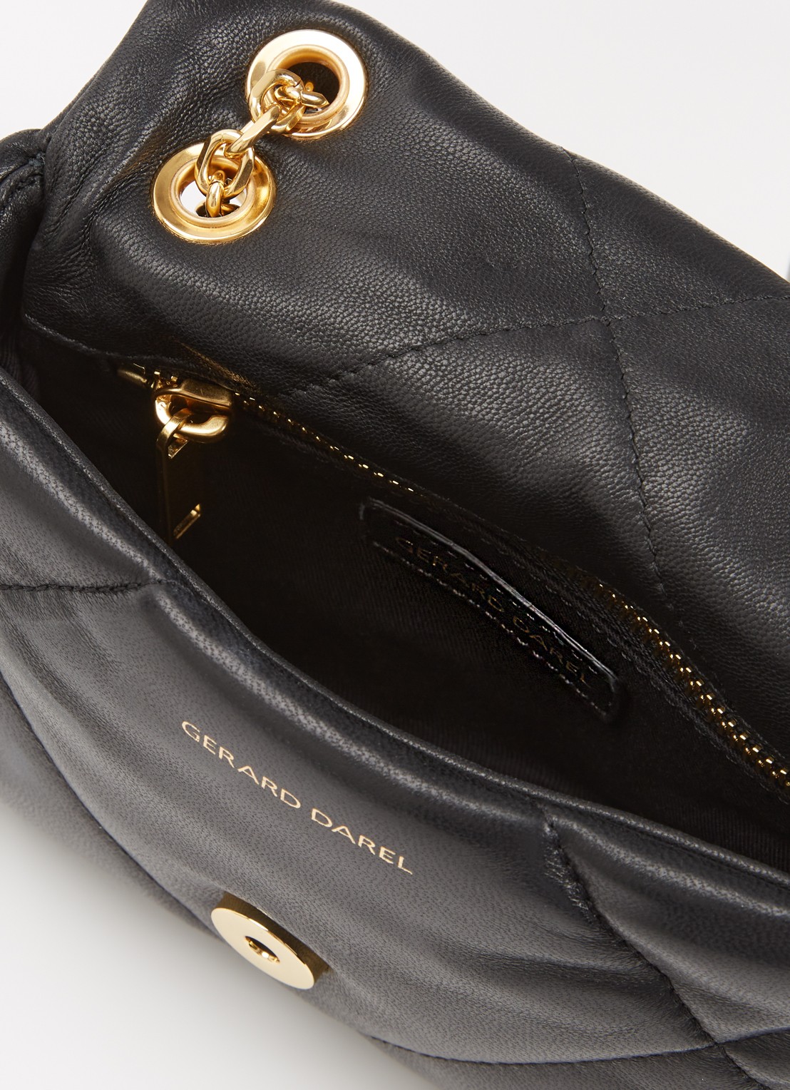 Gerard Darel Le Mini Fanny crossbodytas van lamsleer - detail 2 zwart