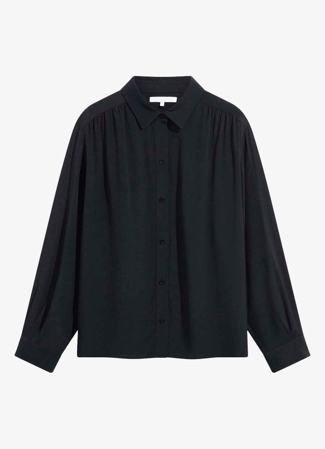 Gerard Darel Lilie blouse in zijdeblend met plooien - voorkant 2 zwart