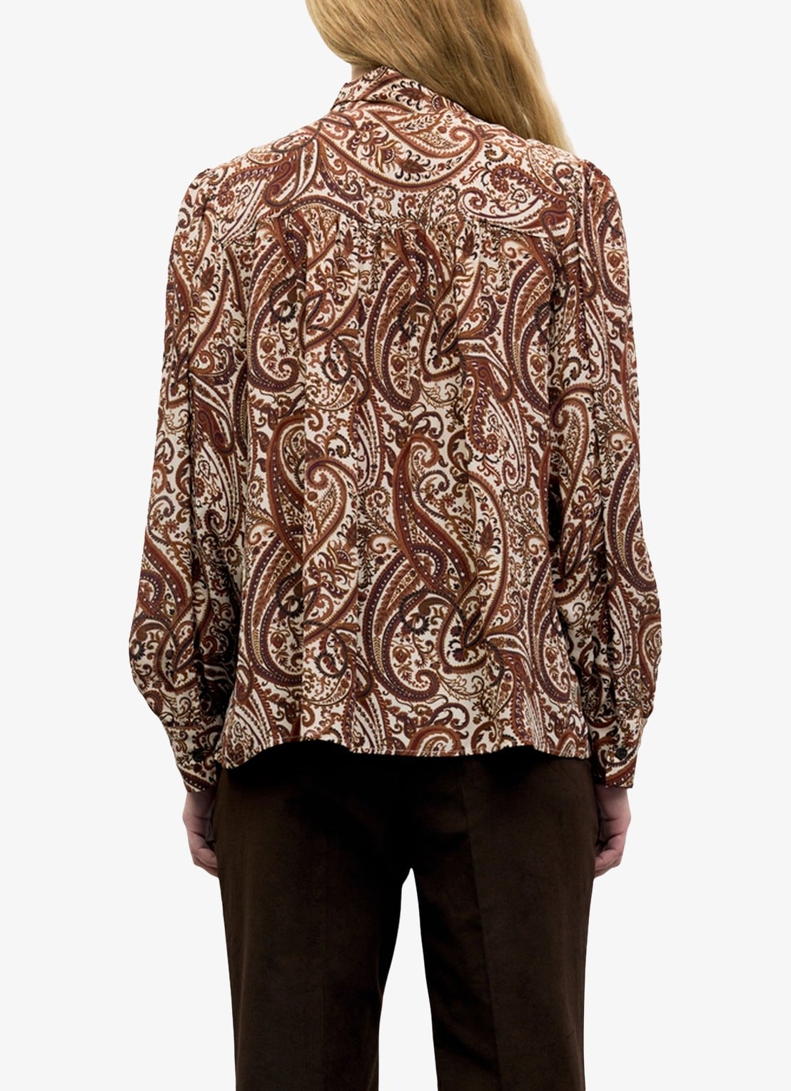 Gerard Darel Lisie blouse met sjaalkraag - achterkant 2 bruin