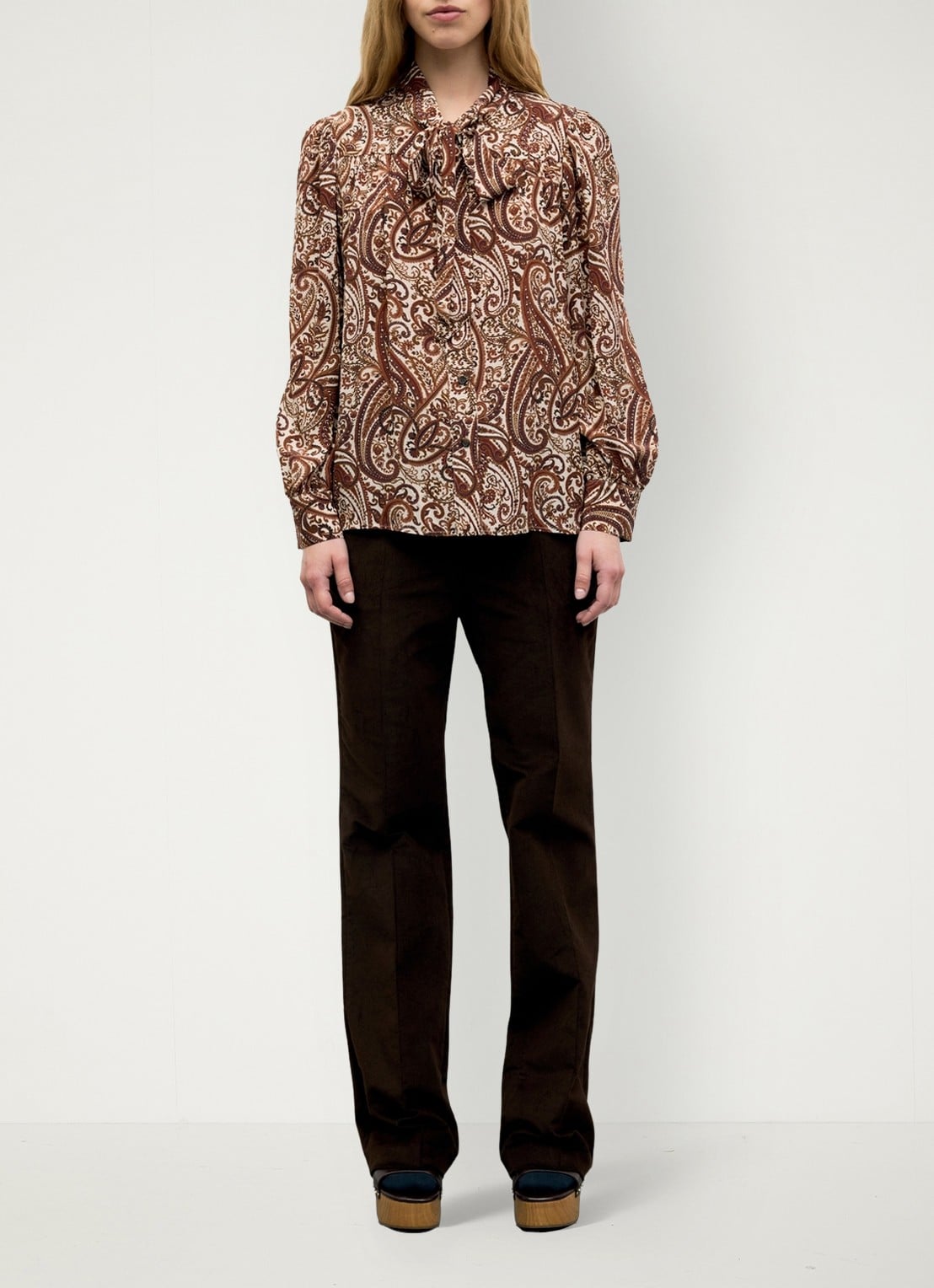 Gerard Darel Lisie blouse met sjaalkraag - voorkant 4 bruin