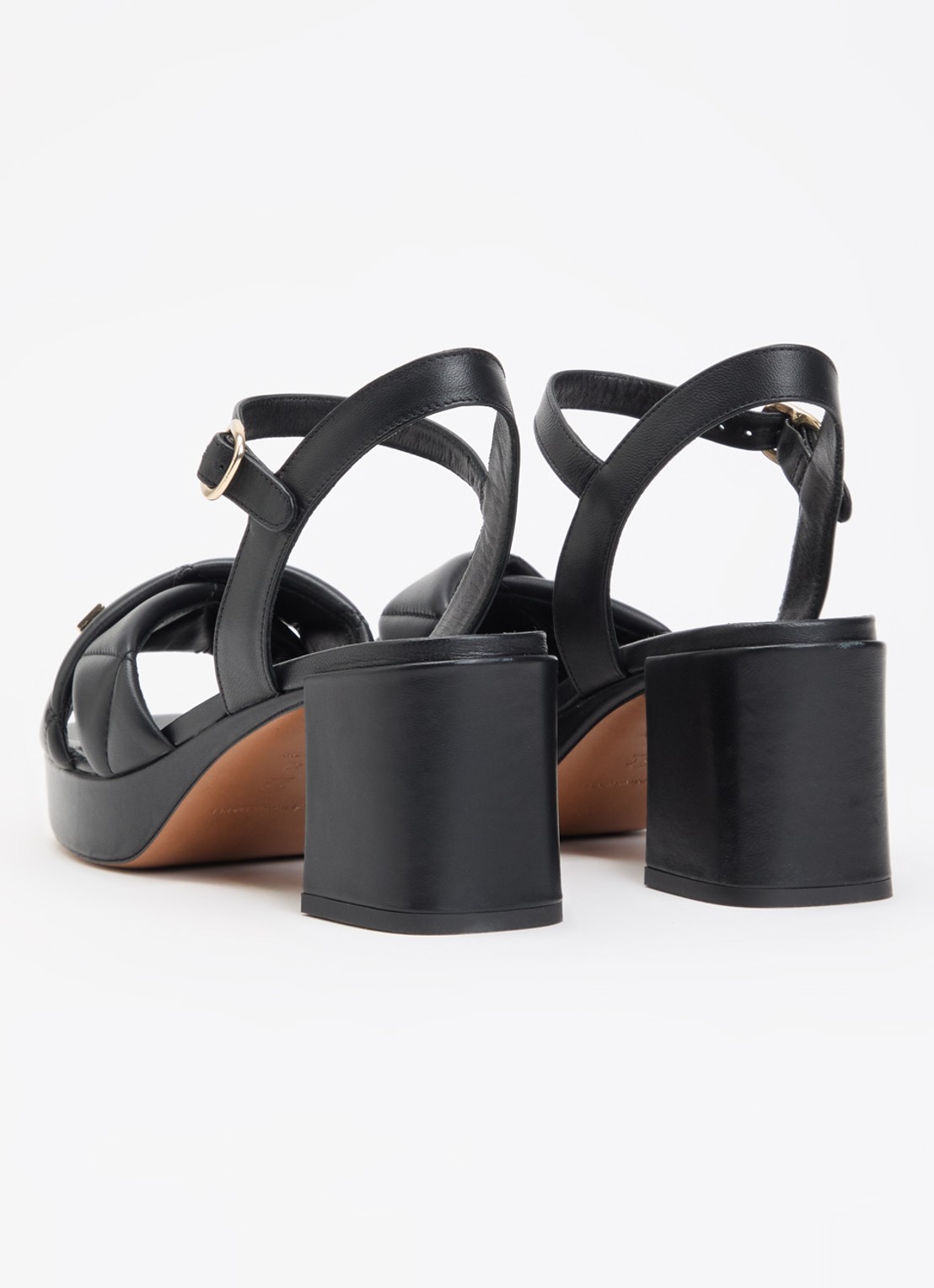 Gerard Darel Livia sandalette van leer met logo - achterkant zwart