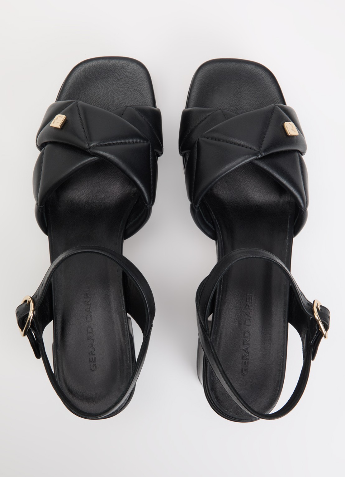 Gerard Darel Livia sandalette van leer met logo - detail 3 zwart