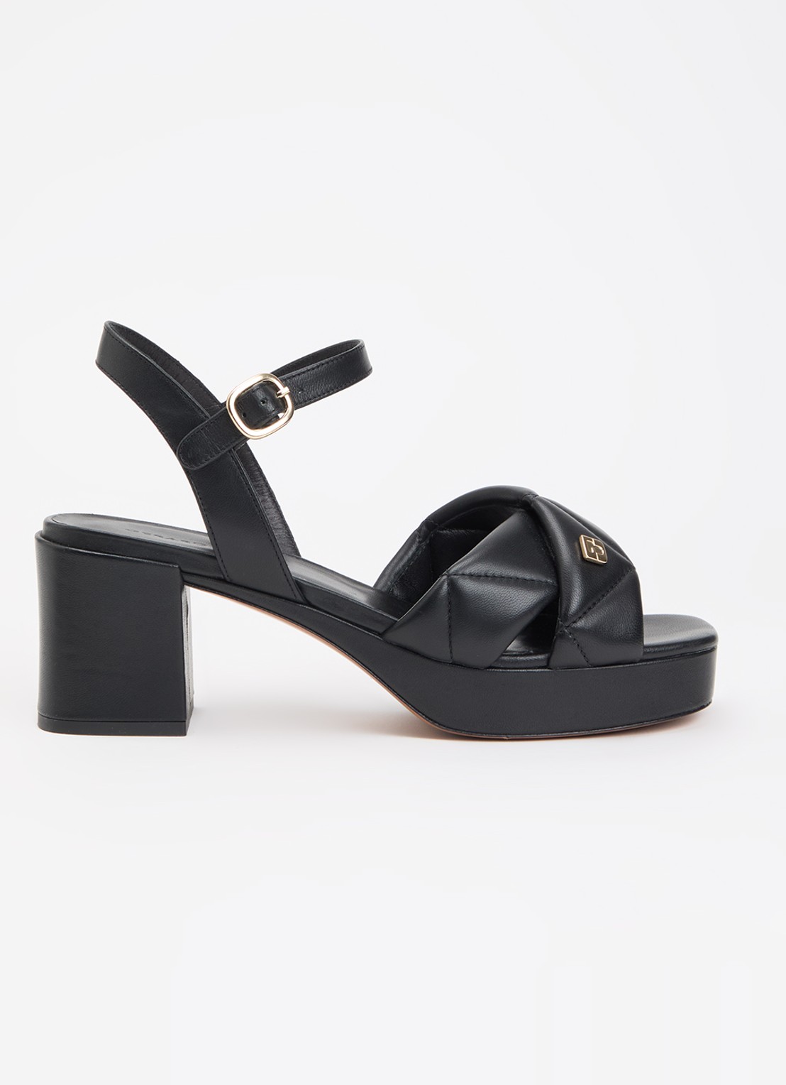 Gerard Darel Livia sandalette van leer met logo - voorkant 5 zwart