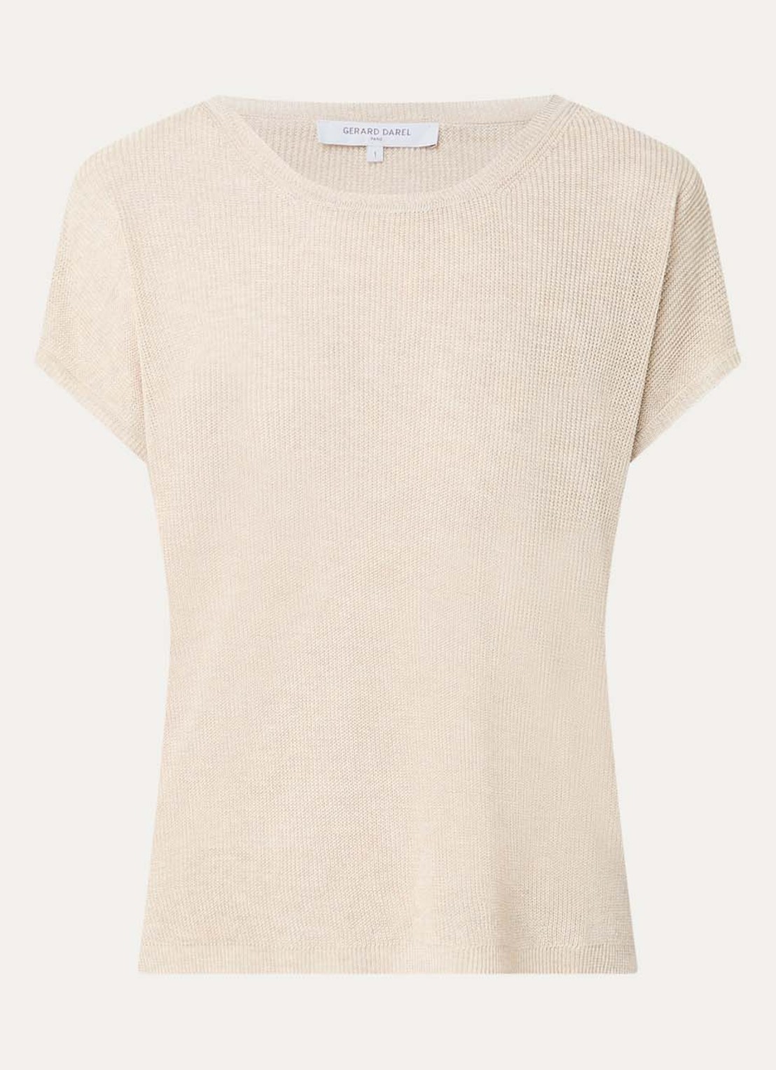 Gerard Darel Lixia grofgebreide top met ronde hals - voorkant 3 beige
