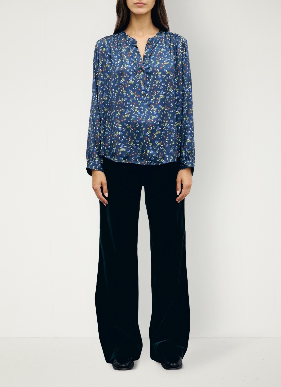 Gerard Darel Lolita tuniek met bloemenprint - voorkant 3 blauw