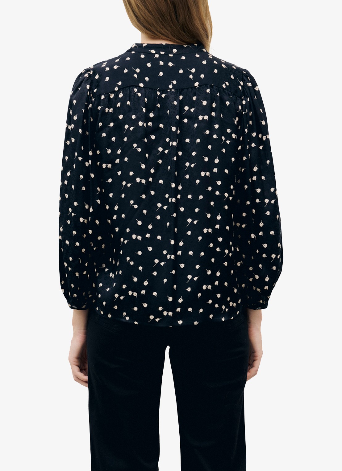 Gerard Darel Lonnie blouse met jacquard dessin - achterkant 4 zwart
