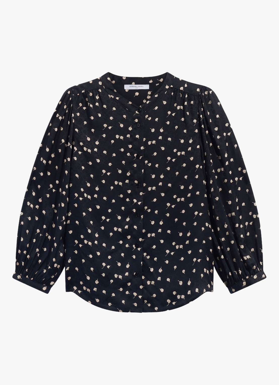 Gerard Darel Lonnie blouse met jacquard dessin - voorkant 2 zwart