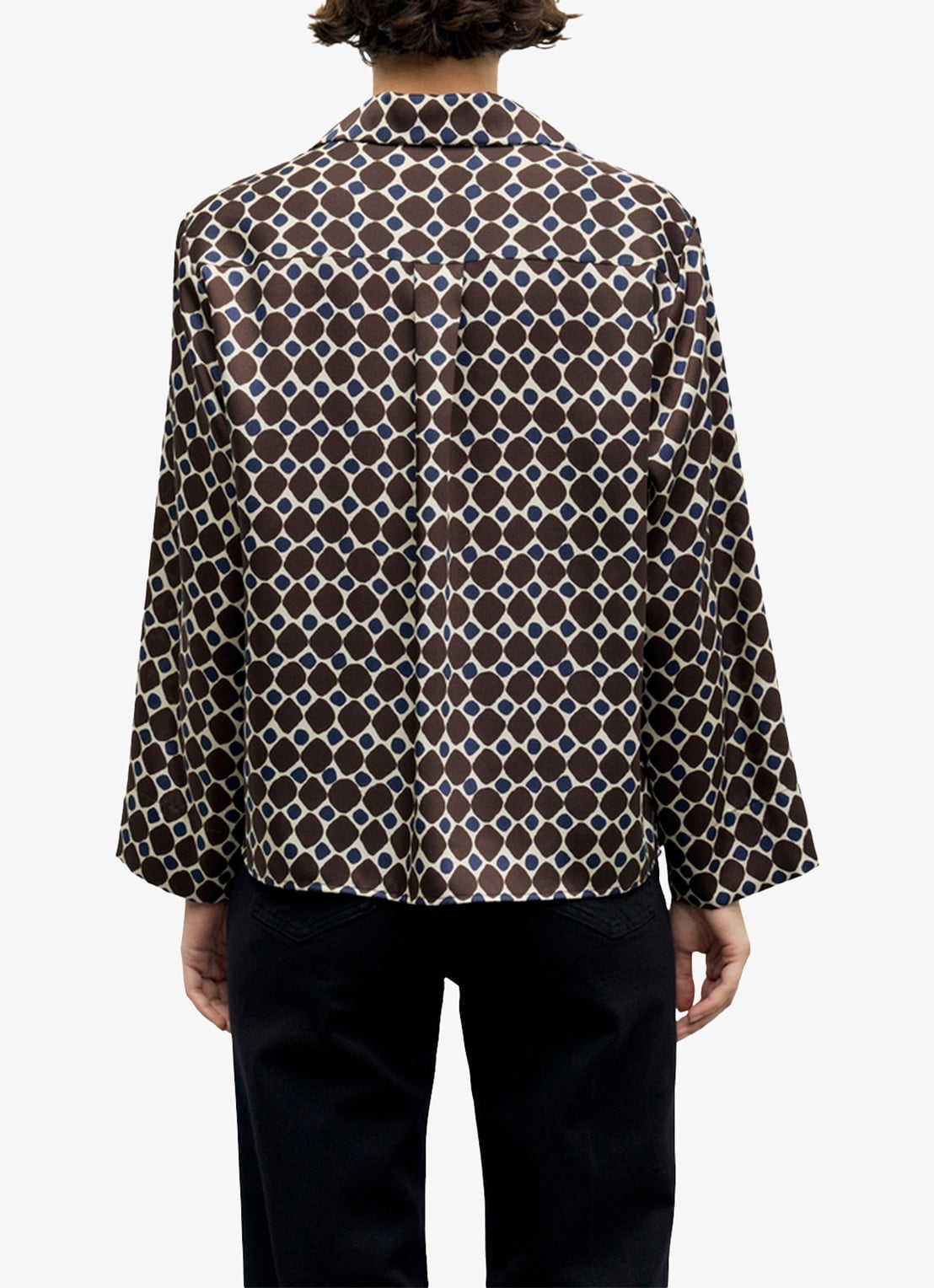 Gerard Darel Lorra blouse met grafische print - achterkant 3 bruin