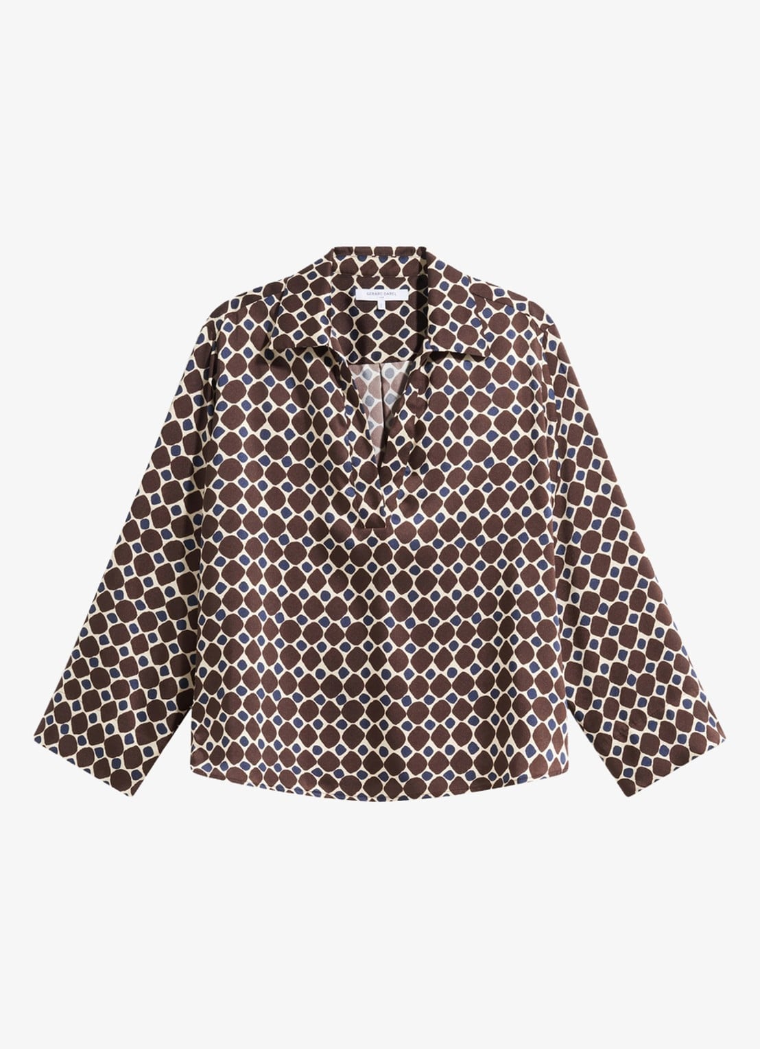 Gerard Darel Lorra blouse met grafische print - voorkant bruin