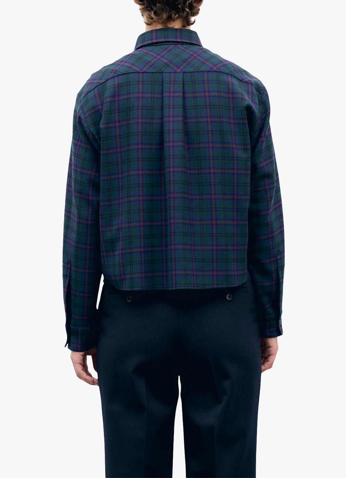 Gerard Darel Lotty cropped blouse met ruitdessin - achterkant groen