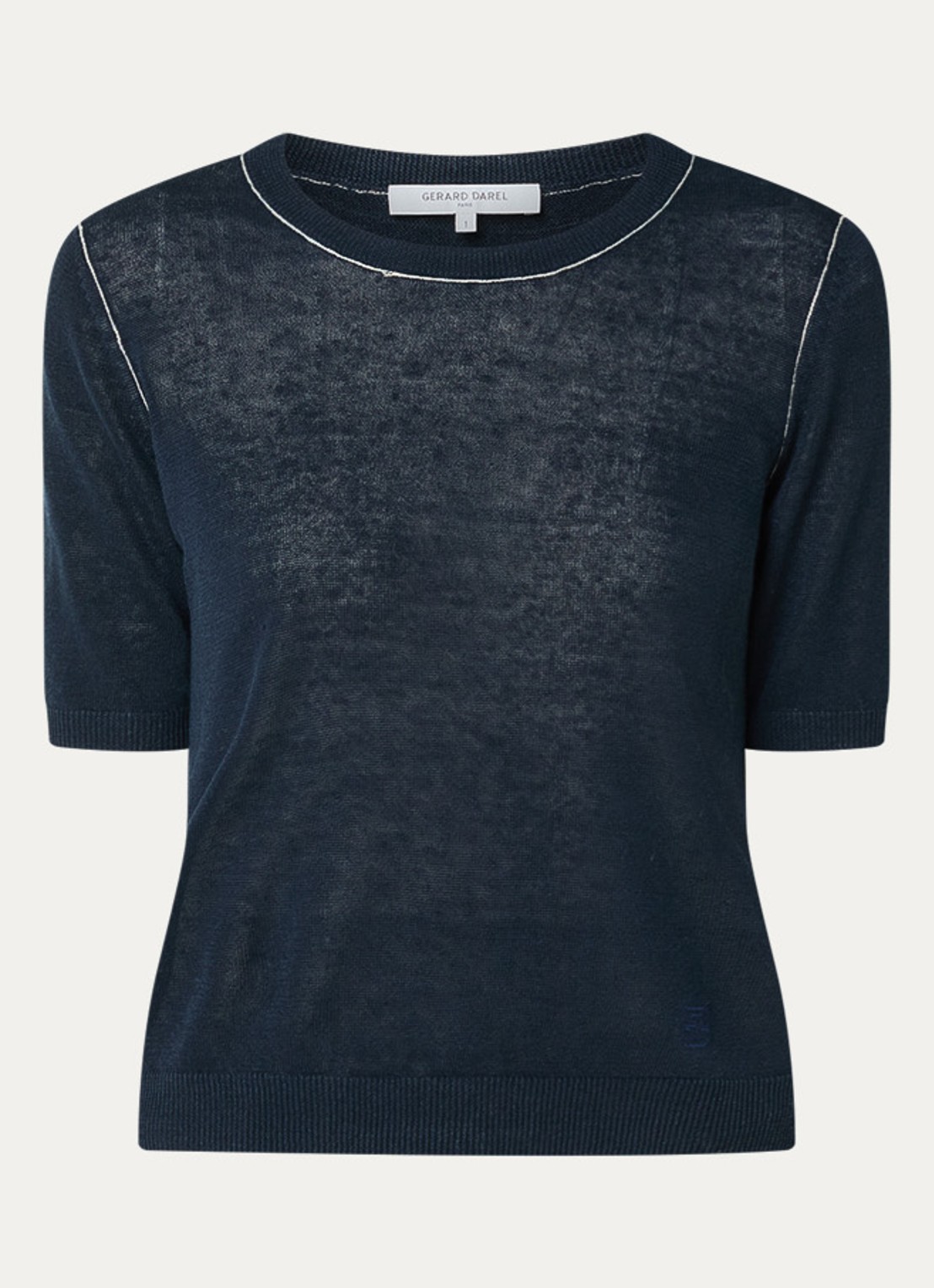 Gerard Darel Loumia fijngebreide top in linnenblend - voorkant donkerblauw