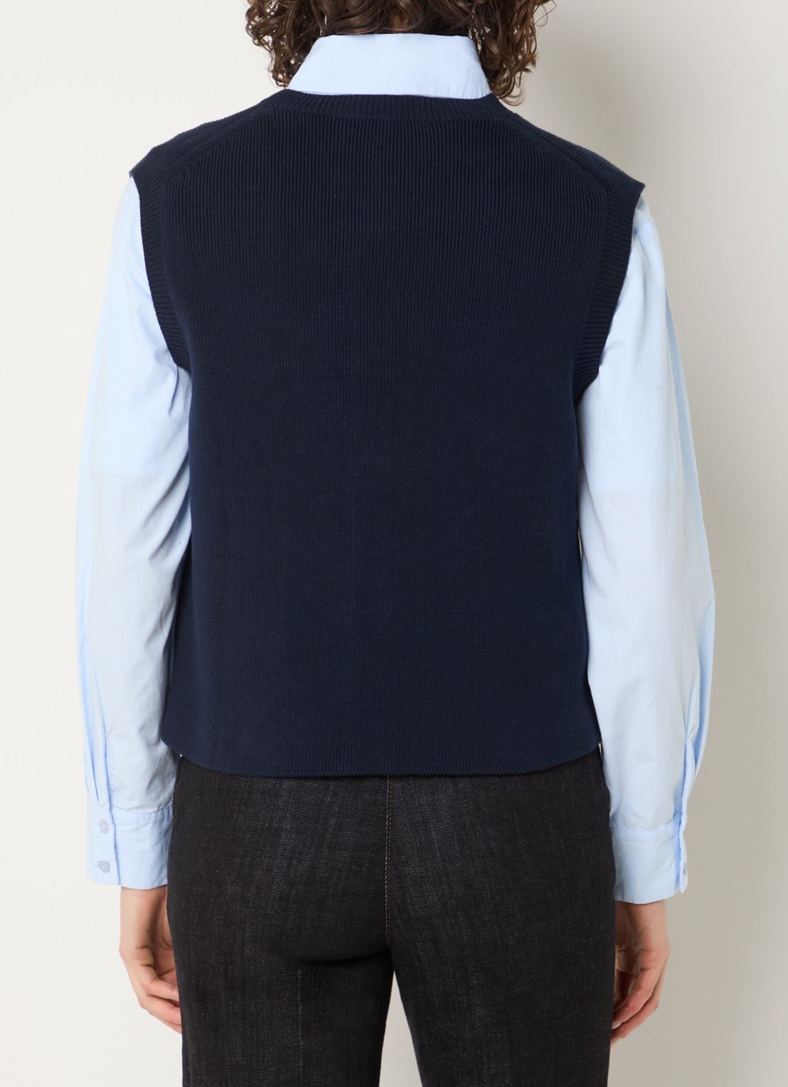 Gerard Darel Louve gebreid vest met opgestikte zakken - achterkant 4 donkerblauw