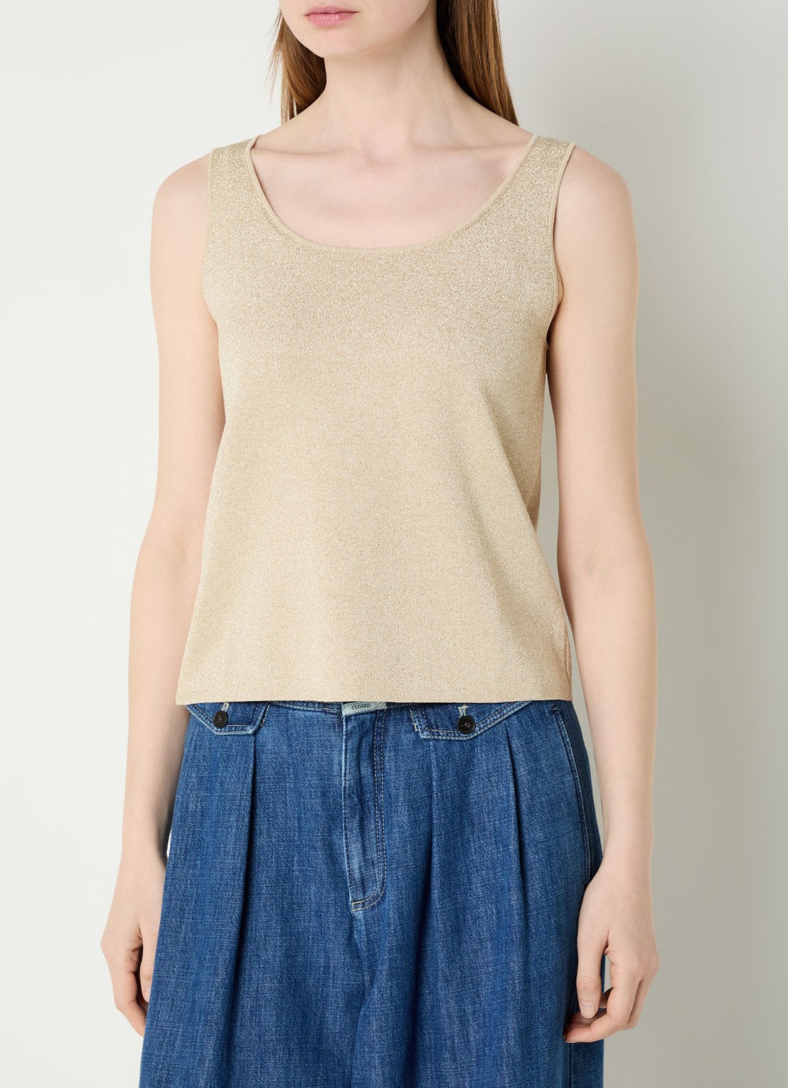 Gerard Darel Luana top met lurex - detail 4 beige