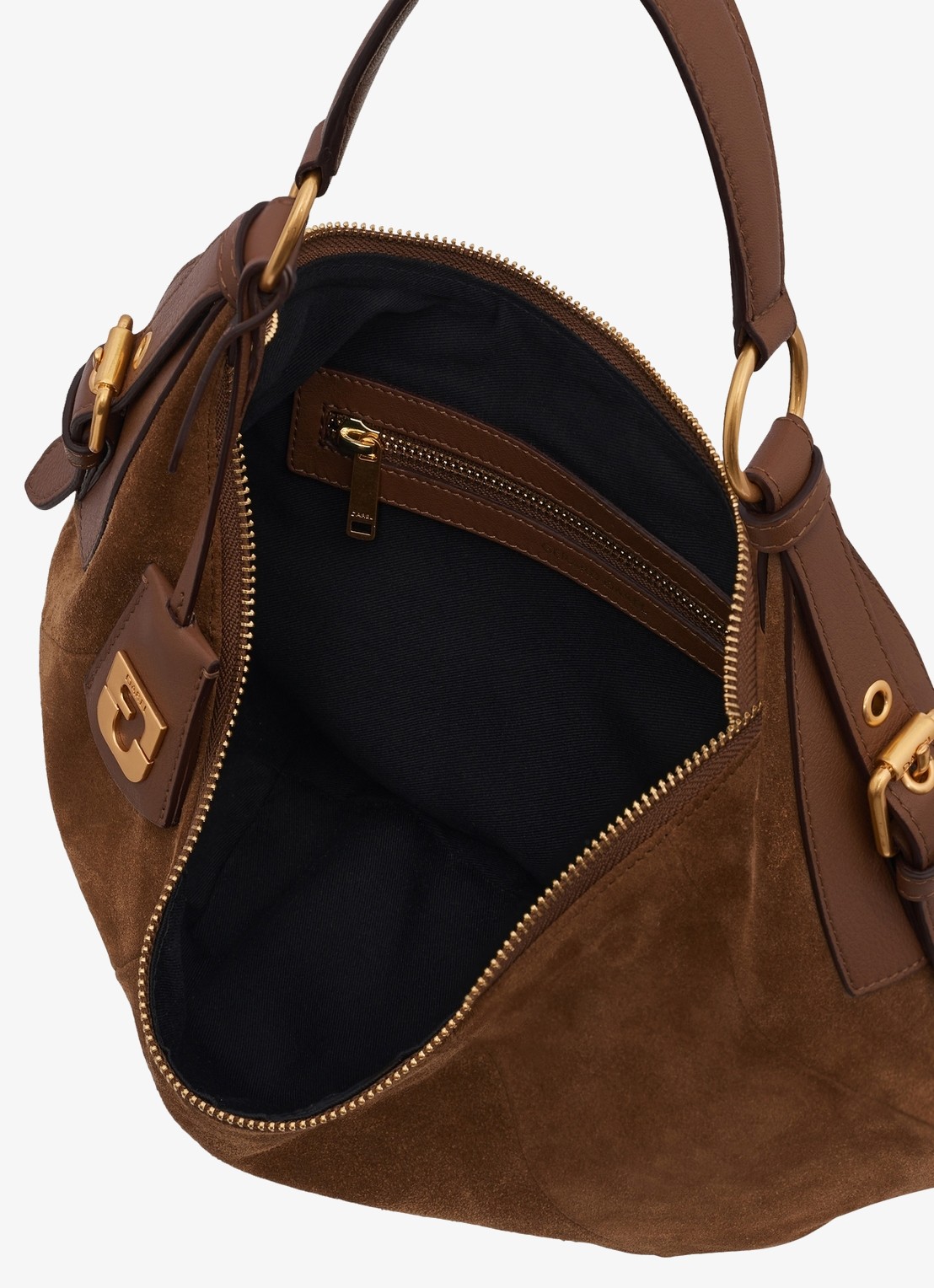Gerard Darel Luna handtas van suéde - detail 3 camel