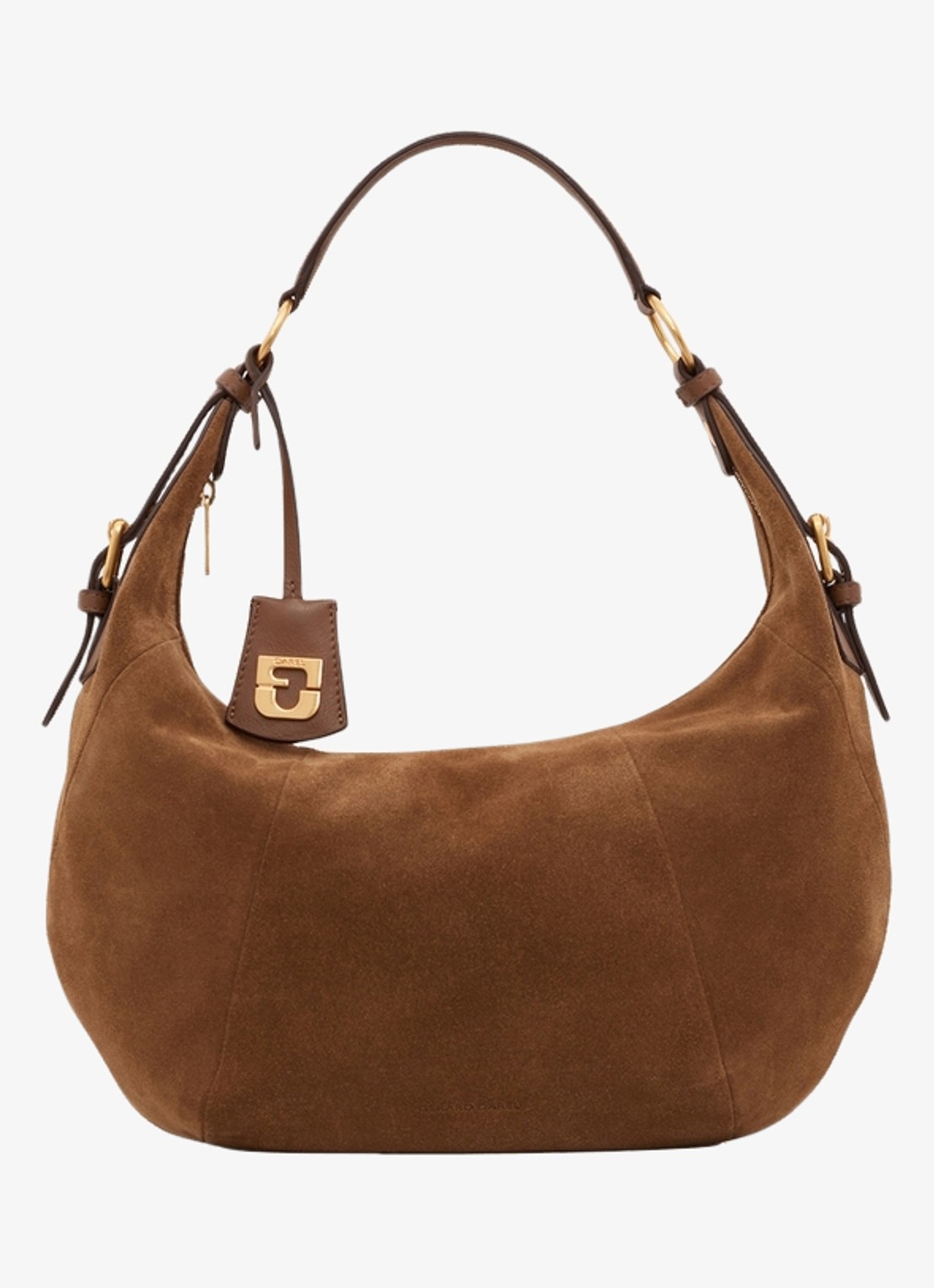 Gerard Darel Luna handtas van suéde - voorkant camel