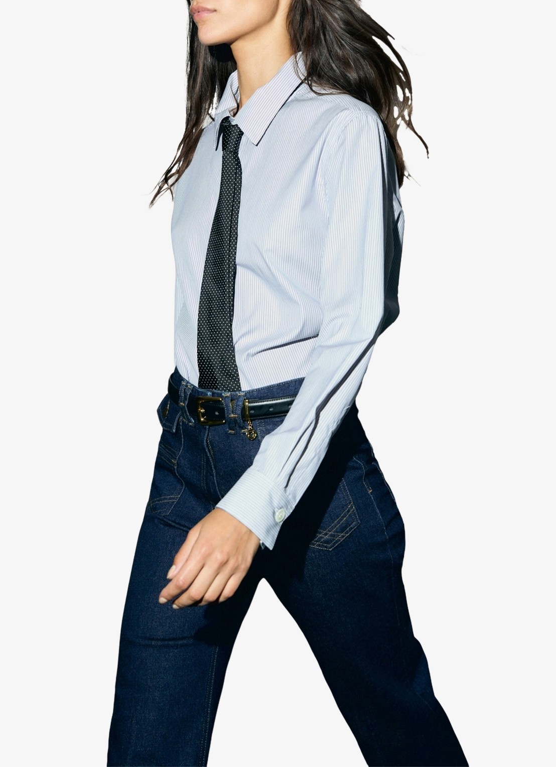 Gerard Darel Lyla blouse met streepprint - detail 6 lichtblauw