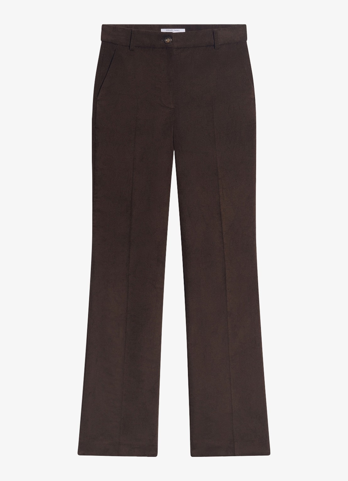 Gerard Darel Maby mid waist flared fit broek  - voorkant 4 donkerbruin