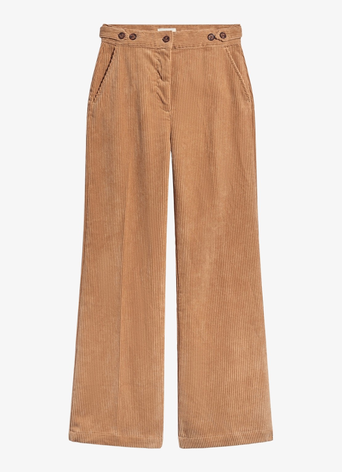 Gerard Darel Maev high waist loose fit broek  - voorkant zand