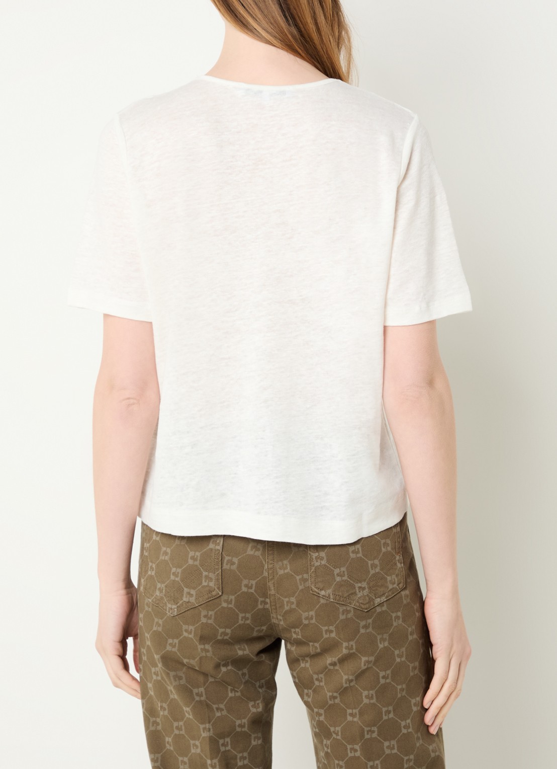 Gerard Darel Maevanelle top met broderie - achterkant 4 gebroken wit
