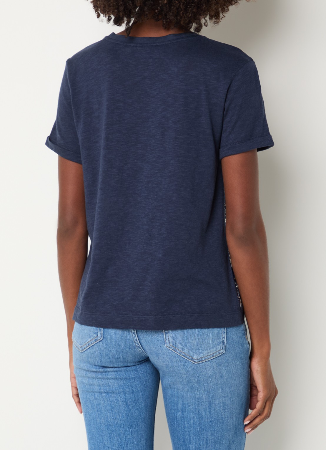 Gerard Darel Manolia T-shirt met paisley dessin - achterkant donkerblauw