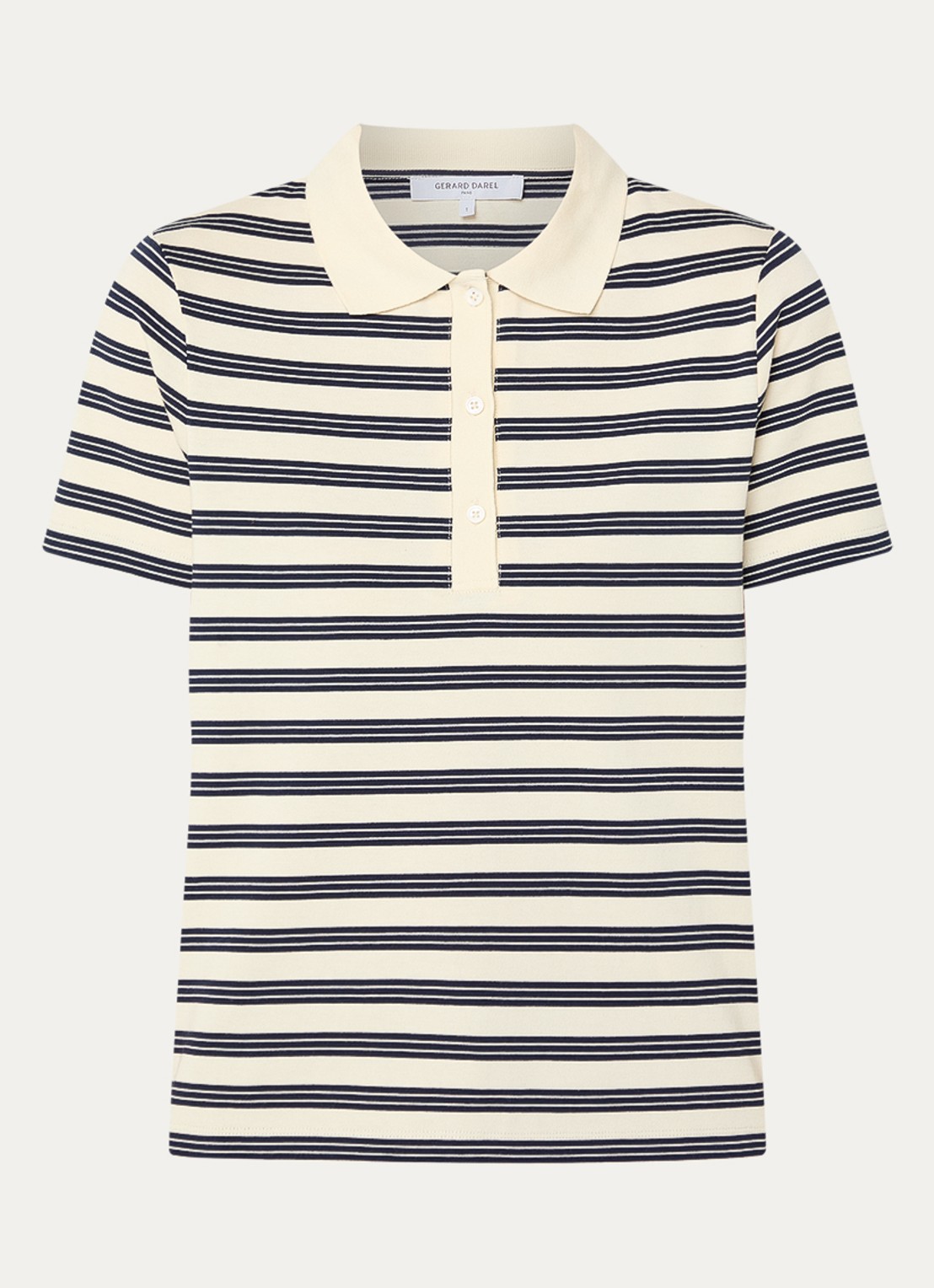 Gerard Darel Marcie polo met streepprint - voorkant 2 ivoor