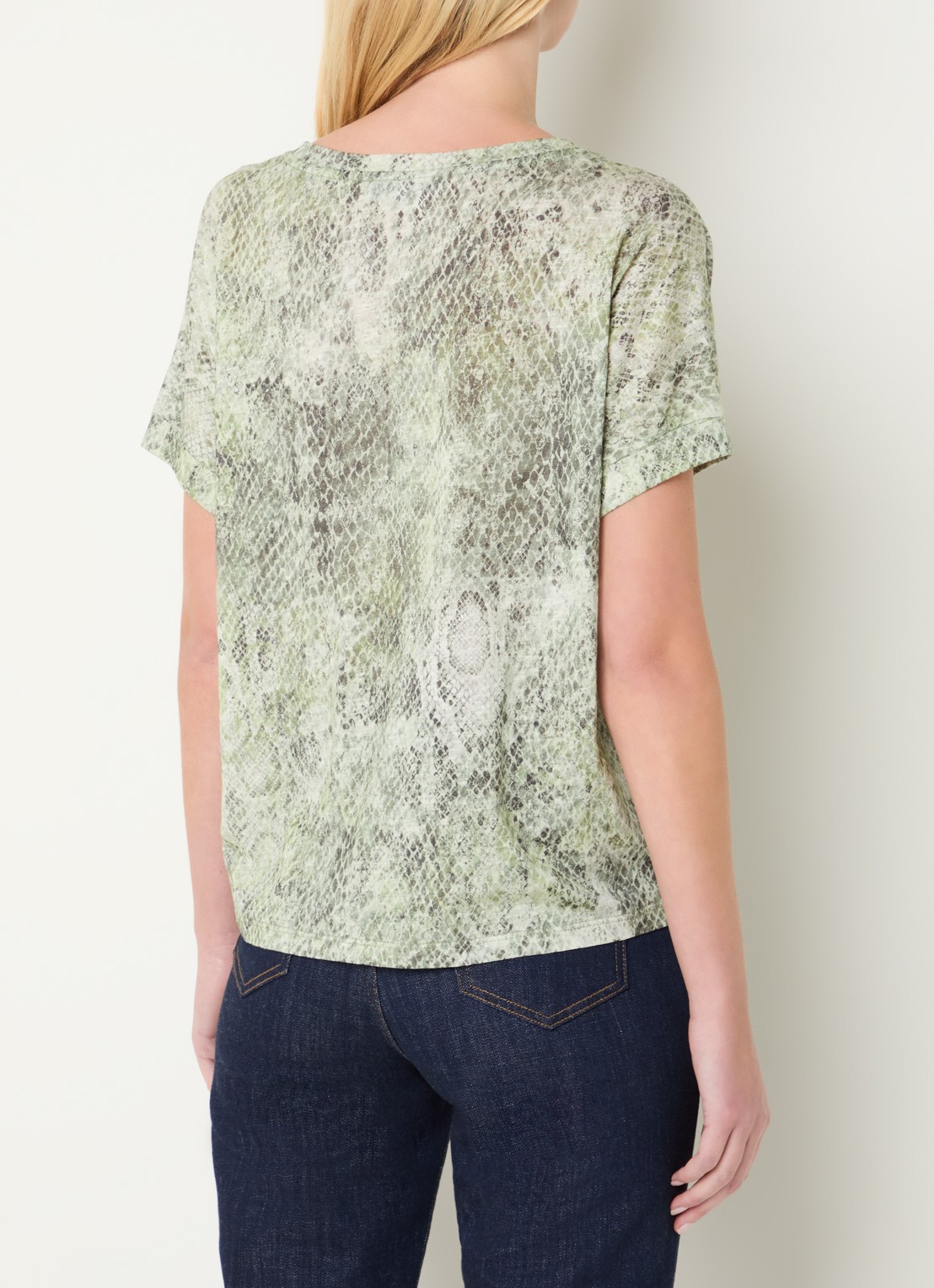 Gerard Darel Mariel T-shirt met slangenprint - achterkant 3 groen