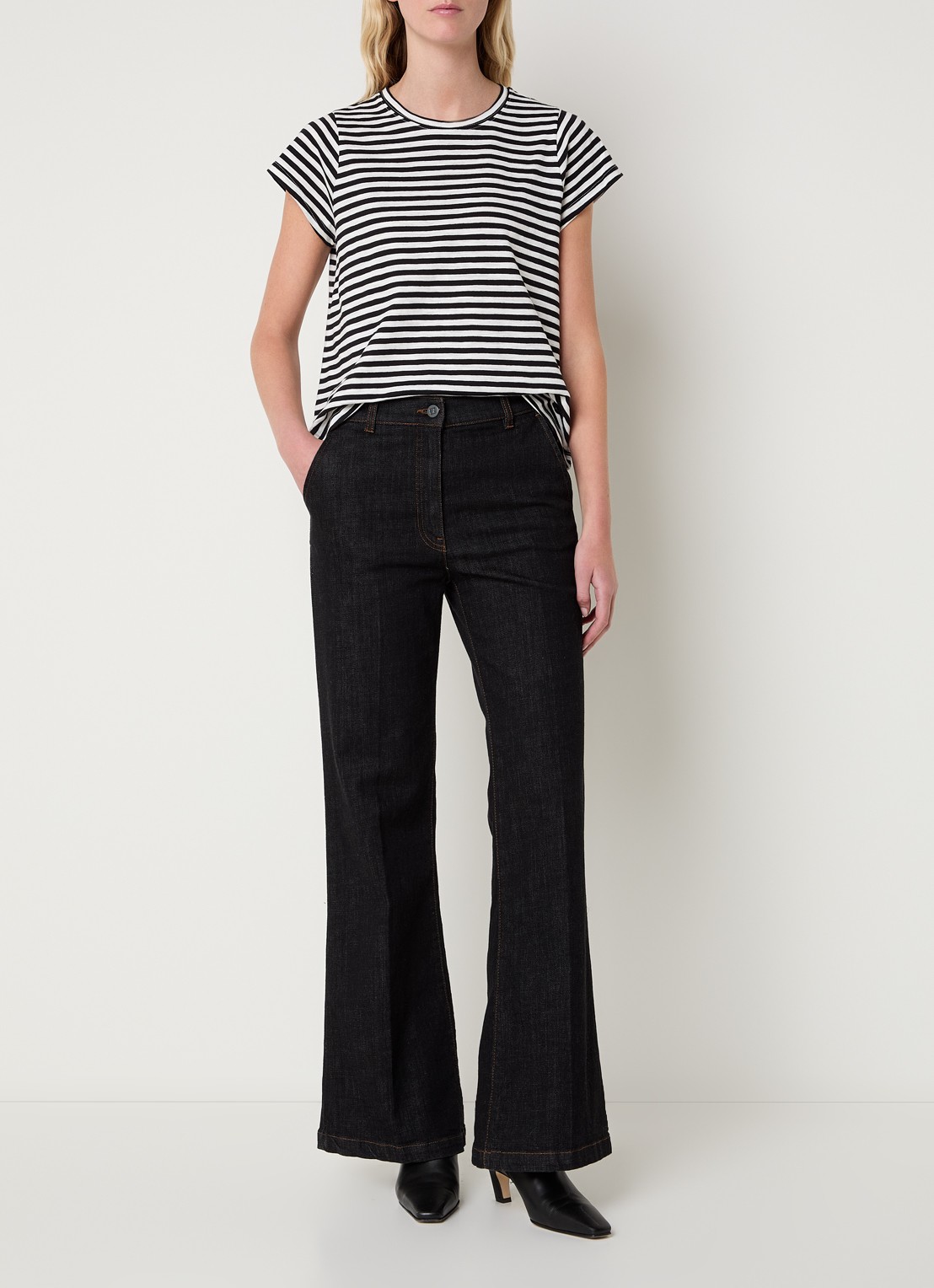 Gerard Darel Mayane T-shirt met streepprint - voorkant 4 wit