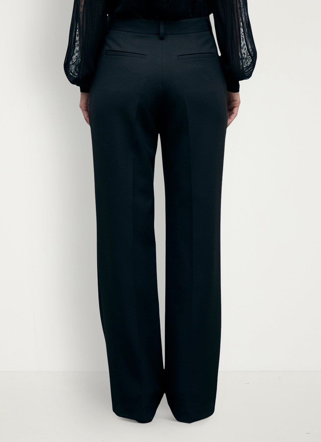 Gerard Darel Meg high waist straight leg pantalon - achterkant zwart
