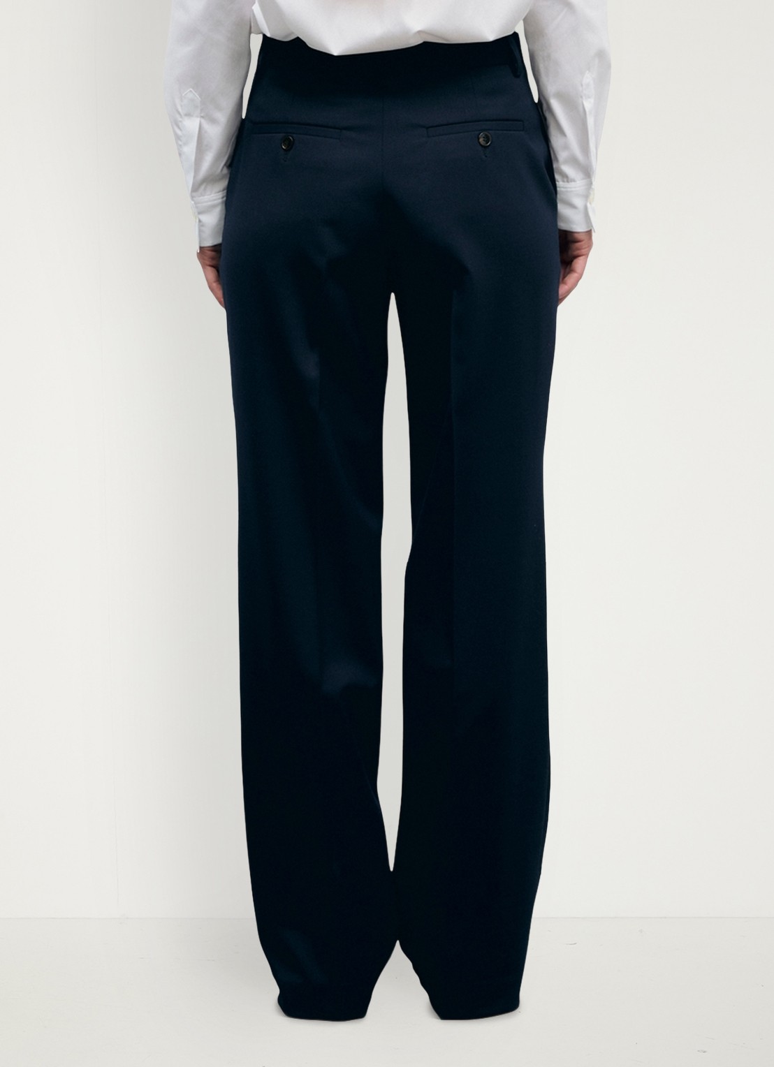 Gerard Darel Megan mid waist straight leg pantalon in wolblend - achterkant 3 blauw