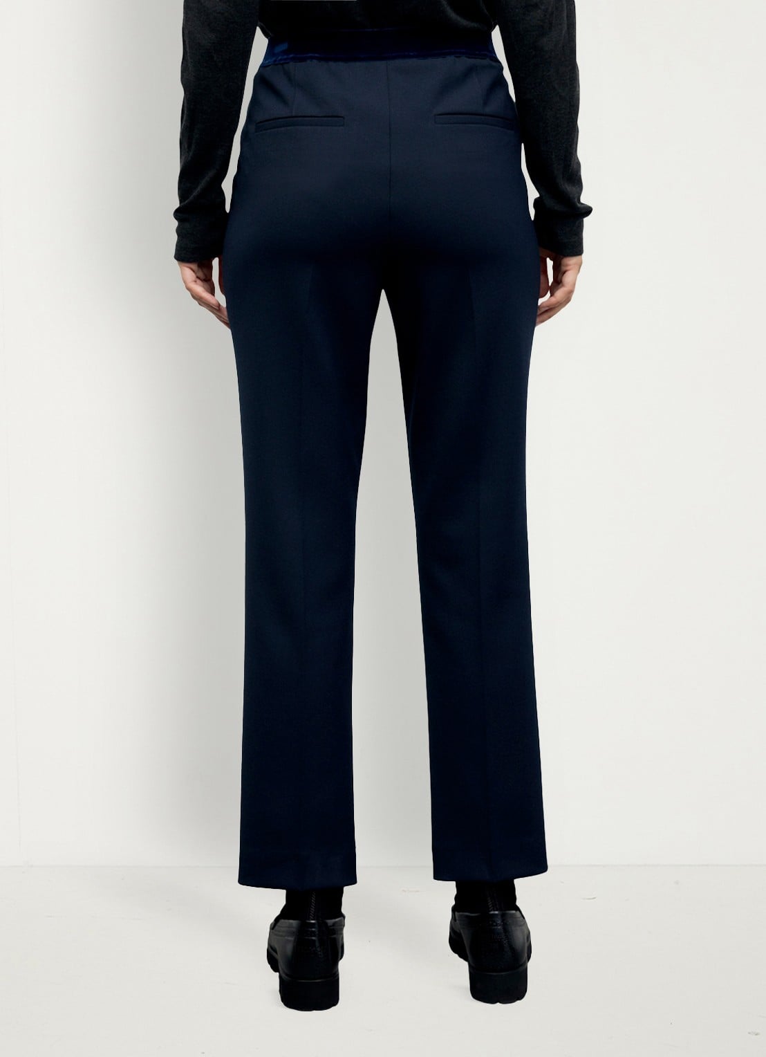 Gerard Darel Mei mid waist slim fit pantalon - achterkant donkerblauw