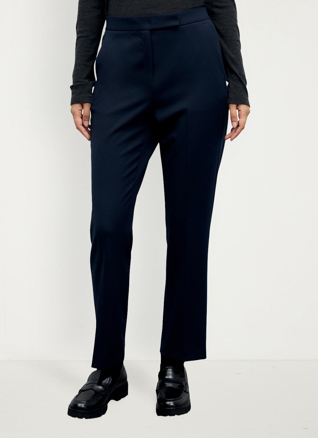 Gerard Darel Mei mid waist slim fit pantalon - detail 3 donkerblauw