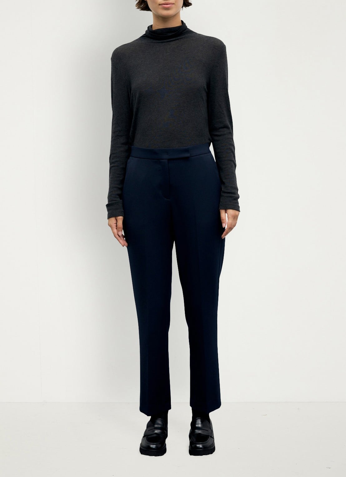 Gerard Darel Mei mid waist slim fit pantalon - voorkant 5 donkerblauw