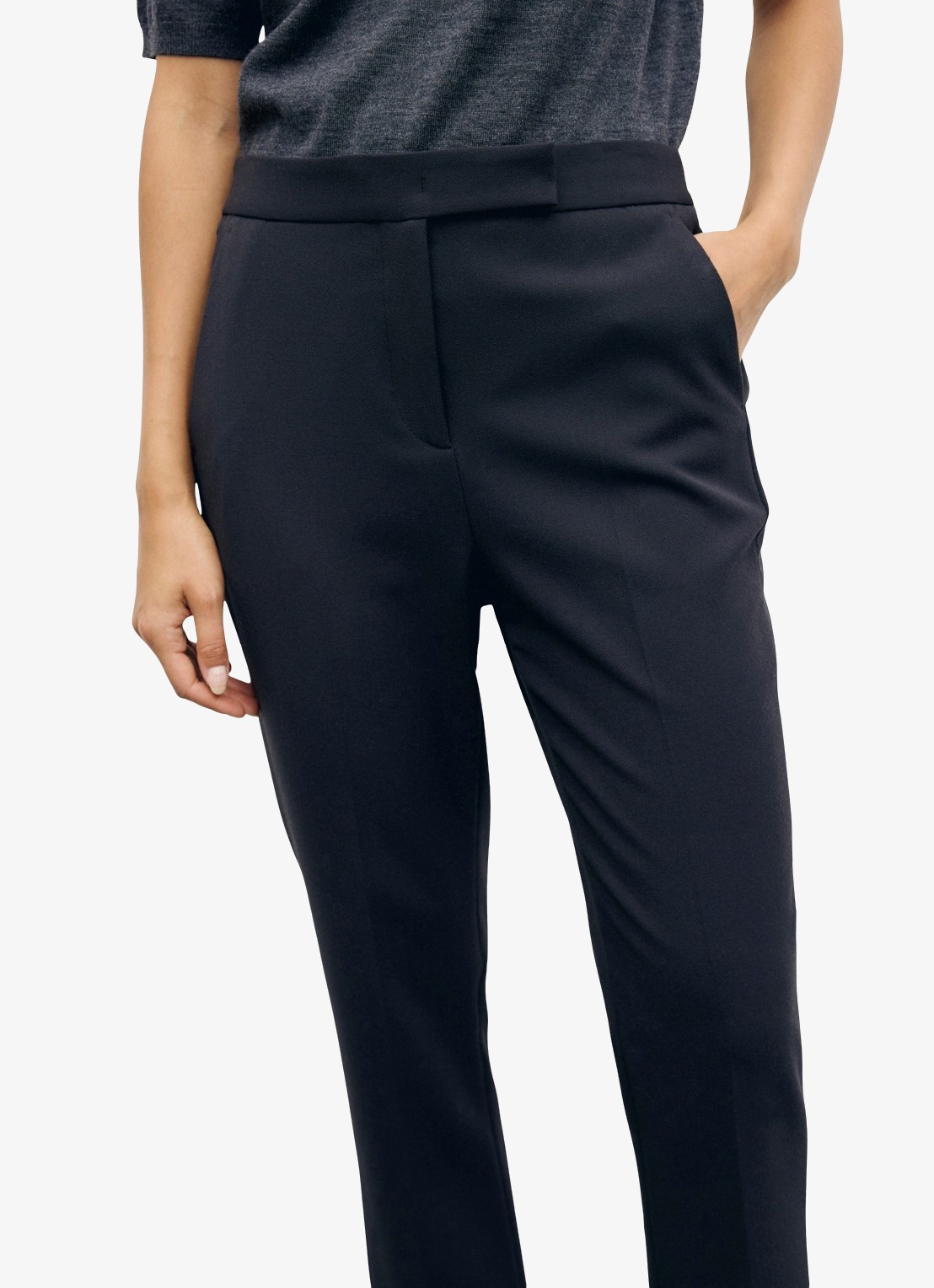 Gerard Darel Mei mid waist slim fit pantalon - detail zwart