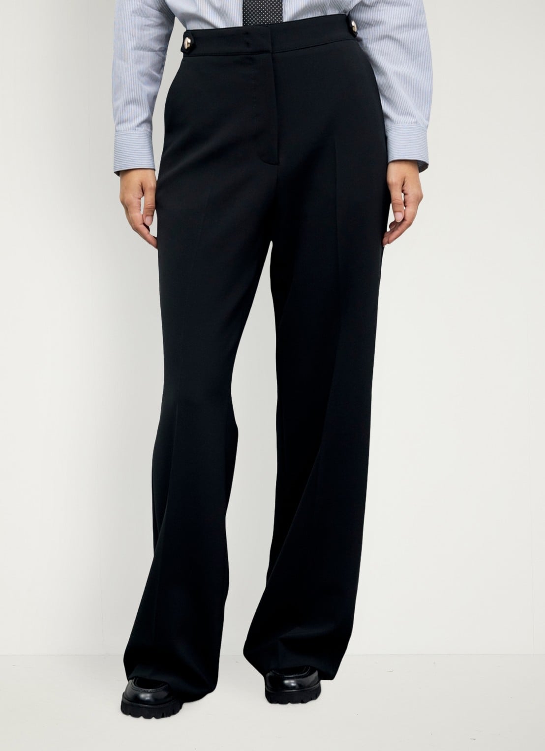 Gerard Darel Mela mid waist loose fit pantalon - detail 2 zwart